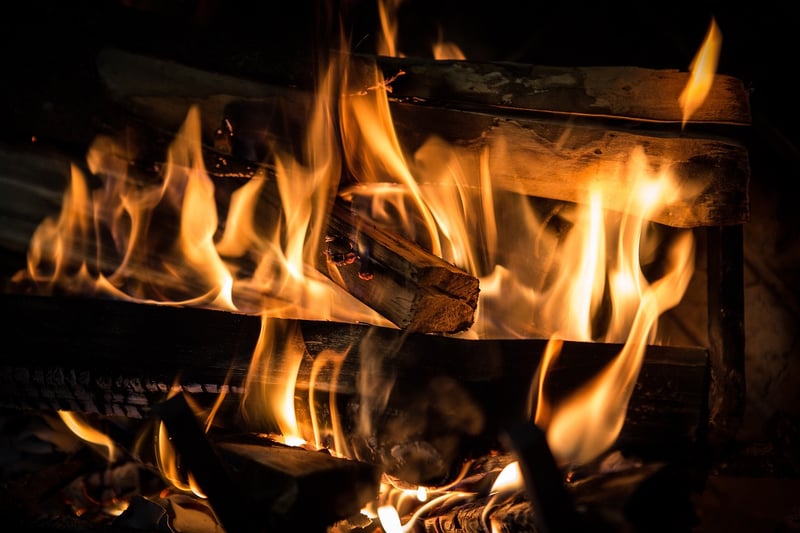 Cozy indoor fireplace